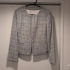 UNTITLED ノーカラー　ツイードジャケット