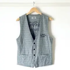 【今だけセール・美品】STOOGE&CO メンズベスト グレー L 刺繍 古着