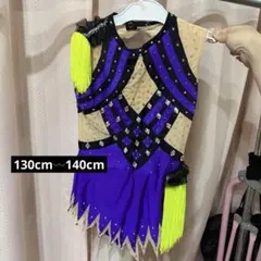 新体操 レオタード イエロー×パープル×ブラック