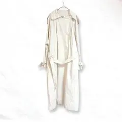 ザラ　ロングコート　トレンチコート　アウター　アイボリー　M ベルト付き　羽織り