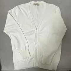 CAMPURE ホワイト Vネック カーディガン L