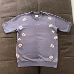 90's KARL HELEMUT 半袖肉厚スウェット 茄子紺カラー Lサイズのサムネイル