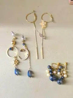 ピアス3点セット 海と月のイメージ