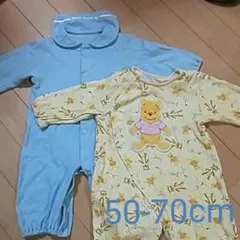 Disney 長袖ロンパース２枚セットスタイ付