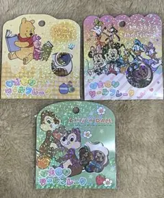 国内正規品ディズニーおはじきシールフレーク　ミッキーミニープーさんチップとデール