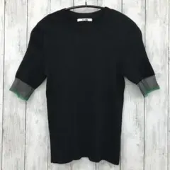 【 GeeRA 】ジーラ 袖口シアーリブトップス ブラック Mサイズ