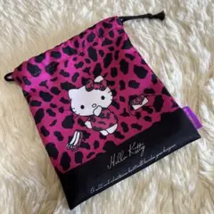 ハローキティ ヒョウ柄巾着バッグ
