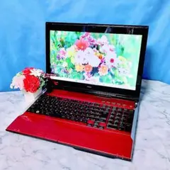 美品✨NECノートパソコン 赤 Win11 Core-i7 SSD カメラ付き
