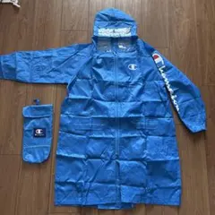 Champion 青 レインコート フード付き　140サイズのサムネイル
