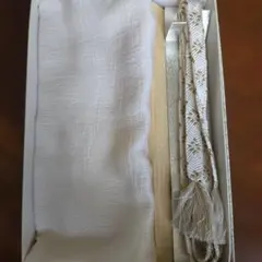礼装用　正絹　帯締め　帯揚げ　白　金　セット　ノ6　留袖　結婚式　冠婚葬祭のサムネイル