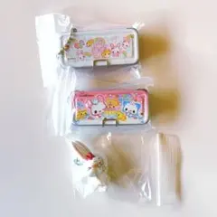 平成ファンシー 缶ペン ガチャ 水森亜土 めじるしアクセサリー ウサギ