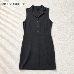 【美品】ブルックスブラザーズ ノースリーブ ワンピース ひざ丈 グレー L