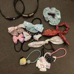 キッズ　ヘアゴム　カチューシャ　セット