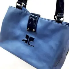 Courreges ショルダーバッグ ブルー エナメルコンビのサムネイル