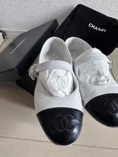 CHANEL 美品 白 バレリーナ パール マトラッセ36.5 23cm - メルカリ