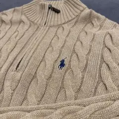 POLO RALPH LAUREN ハーフジップ ケーブルニット ベージュのサムネイル