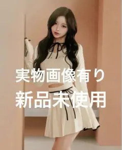 darich ダーリッチ ウエストオープンリボンデザインニットミニワンピース