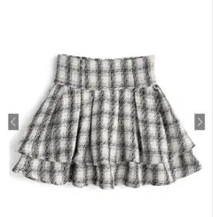 GRL ハイウエストツエードチェックフレアミニスカート gm827