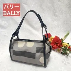 BALLY バリー幾何学模様 ハンドバッグ ネイビー/ホワイト - メルカリ