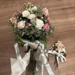 造花ブーケとブートニアセット