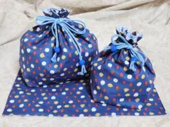 ハンドメイド★大人可愛い小さないちごとわんちゃん柄のランチ3点セット★