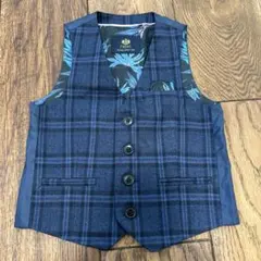 next ネイビー チェック ベスト　98センチ