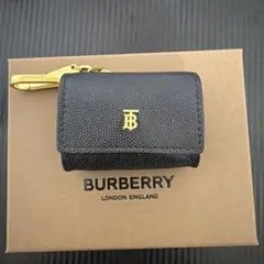 BURBERRY airpods pro ケース　ブラック　TBロゴ　レザー