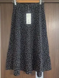 【新品】タグ付き ナチュラルビューティーベーシック フレアスカートドット柄 XS
