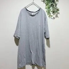【トミーヒルフィガー】メンズ　グレー 半袖Tシャツ　Lサイズ　ワンポイント