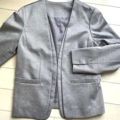グレー ノーカラージャケット Lサイズ