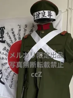 帝国陸軍　日本軍　青年将校　軍装上下➕軍帽　レプリカ 日本軍☆大日本帝国陸軍 四五式 軍帽 制帽☆中古品 美品 下士官 将校用