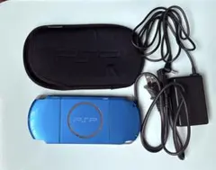 【ジャンク品】PSP-3000 ブルー本体　ケース、充電器 付き