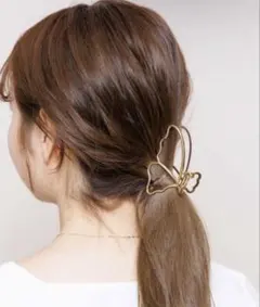 flower ゴールド バタフライ ヘアクリップ フラワーのサムネイル