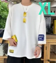 メンズ  Tシャツ ビッグ オーバーサイズ XL 半袖 白 韓国 ストリート