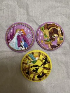 ディズニー刺繍缶バッチ3点セット