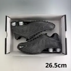 26.5cm ナイキ ショックス R4 ディストレストレザー "ブラック”