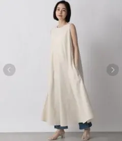 LOWRYS FARM Aラインカラーノースリーブワンピース