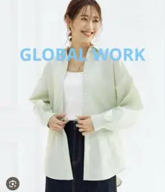 【お値下げしました!】GLOBAL WORK 長袖シャツ ライトグリーンのサムネイル
