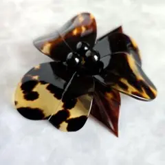 大ぶり　鼈甲　ブローチ　コサージュ　花　和装小物　帯留　L4　着物　浴衣