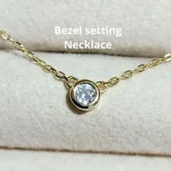 S925　ベゼルセッティングネックレス