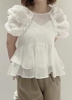 スナイデル　ペプラムチュニックブラウス