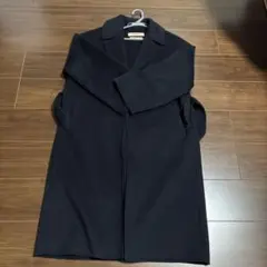 ZARA ウールコート　ネイビー　ロングコート　ベルト付き