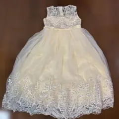 フォーマルドレス クリーム色 140cm ピアノ　発表会