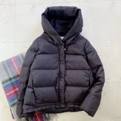 美品　スローブイエナ　ショールフードショートダウンコート　ブラック　36