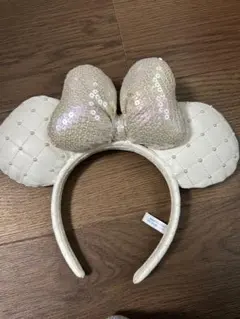 アイボリー ミッキー耳カチューシャ