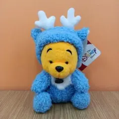 タグ付き ディズニーストア くまのプーさん トナカイ 青 ブルー ぬいぐるみ