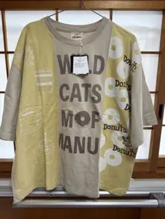 新品❣️ mof manul ドーナツプリントTシャツ モフマヌル　黄色のサムネイル