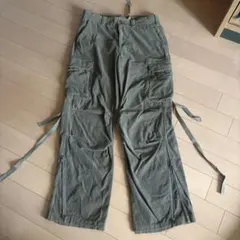 カーゴパンツ コーデュロイ カーキ ジップ