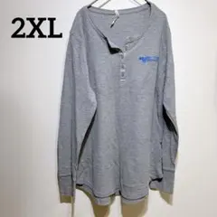 【2XL】VALLEY PRINTING SCHOOL 長袖 グレー ロンＴ