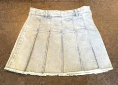 GU デニム プリーツミニスカート M